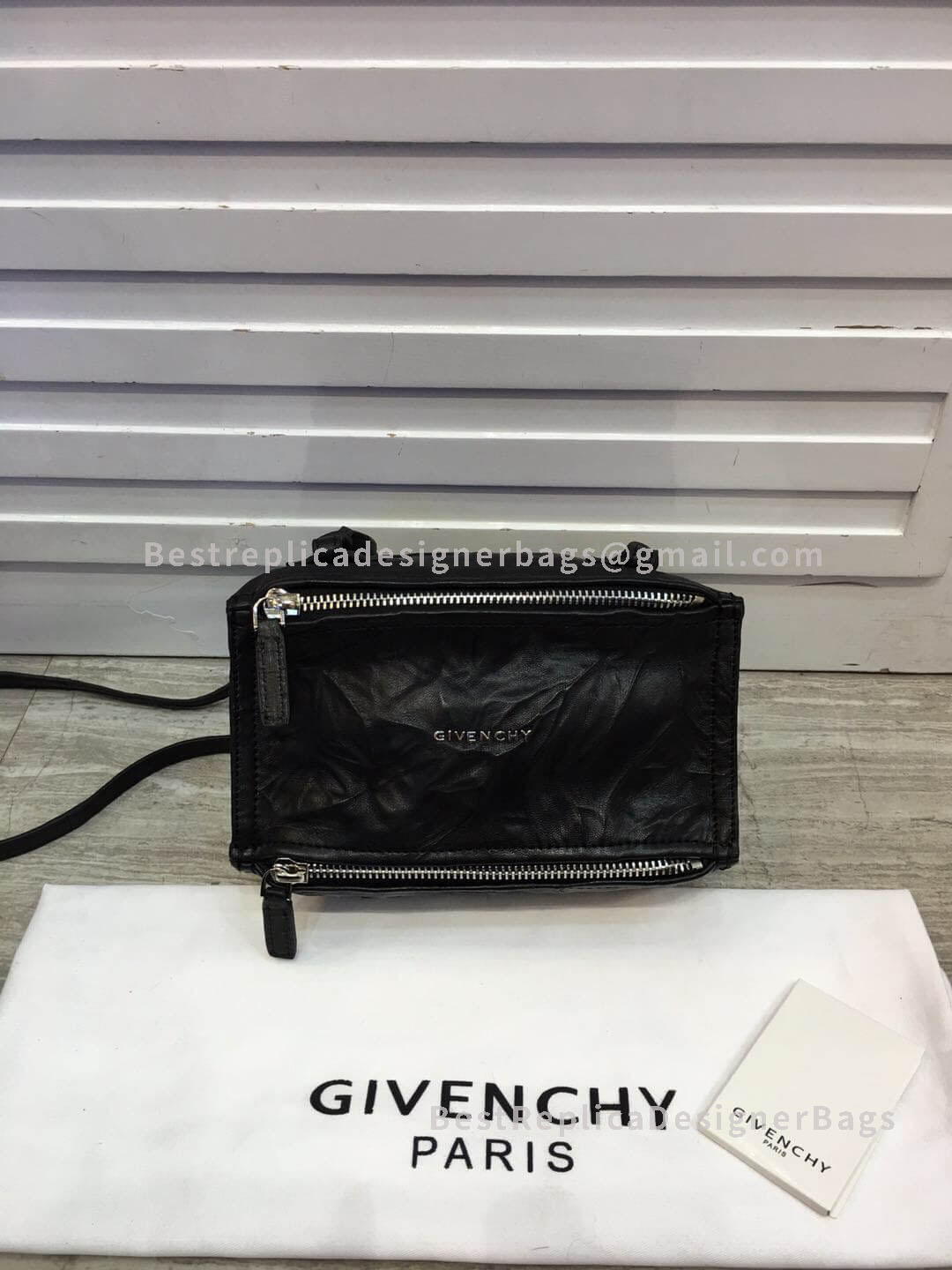 Givenchy Micro Pandora Bag In Aged Leather Black SHW 1-28610
